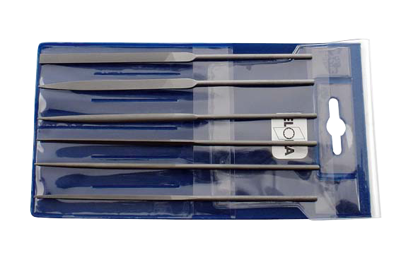 Elora Nadelfeilen-Satz, 6-teilig, Schlichtfeilen Hieb 2, in Kunststofftasche, Modell 1347-S160