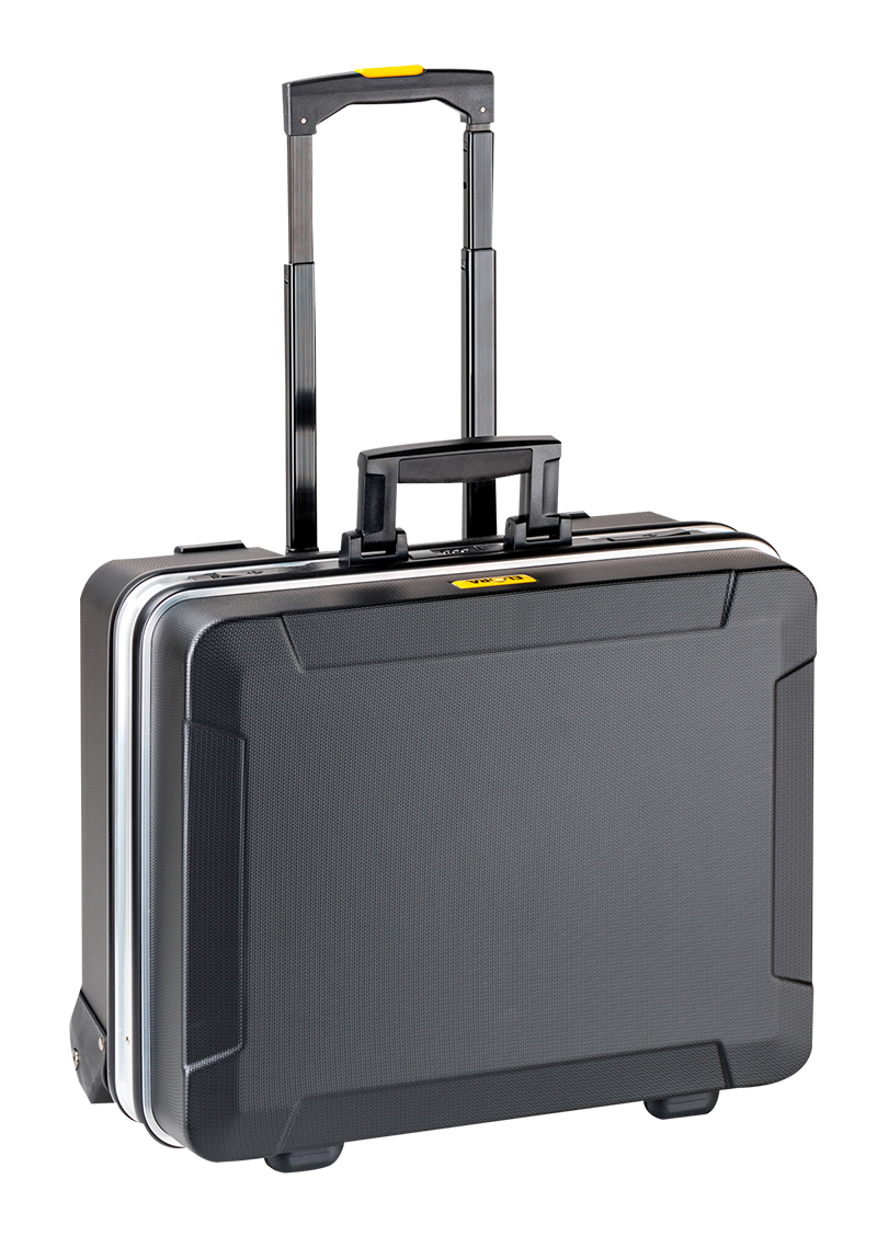 Elora Hartschalentrolley 1381-L, mobiler Werkzeugkoffer mit Teleskopgriff und Leichtlaufrollen, Aluminiumrahmen, ABS-Kunststoff