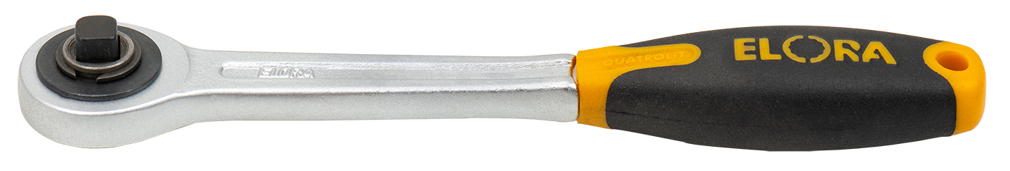 Elora Durchsteckknarre 1/4" mit QUATROLIT®-2K-Griff und geschmiedetem Rad, Modell 1450-2ZI