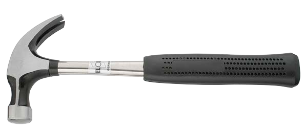 Elora Klauenhammer, Vergütungsstahl, polierte Klaue und Bahn, Stahlrohrstiel, Modell 1680-330