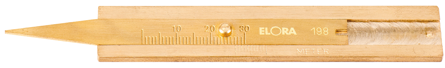 ELORA Reifenprofil-Tiefenmesser 198 – Präzises Messen der Reifenprofiltiefe bis 30 mm, aus Hartmessing