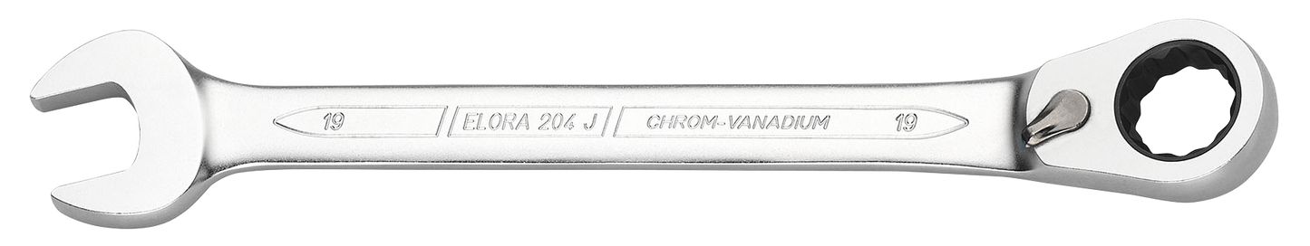 Elora Maulschlüssel mit Hebel-Ringratsche, umschaltbar, 6 mm, Chrom-Vanadium, Modell 204-J
