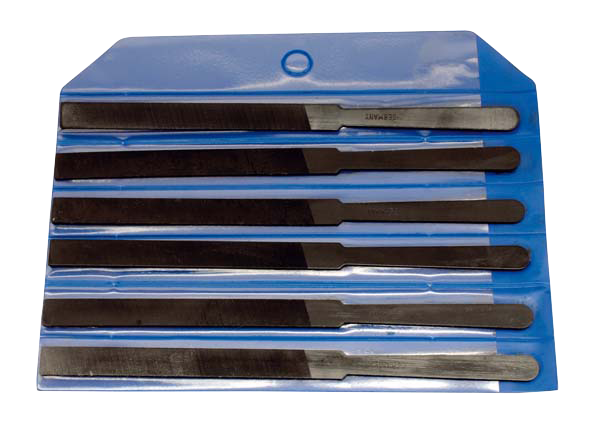 ELORA Kontaktfeilen-Satz 249-S6 – 6-teilig, Hieb 2, halbschlicht zum Reinigen und Justieren von Zündkerzenkontakten