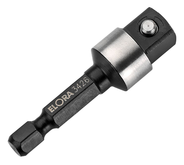 Elora Kraftschrauber-Adapter 3/8", Außensechskant, Stiftsicherung, Sonderstahl, Modell 3426