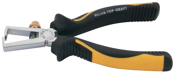 Abisolierzange mit Öffnungsbegrenzung mit 2-K-Griffschutzhüllen, ELORA-494 BI