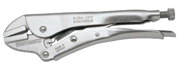 ELORA Gripzange 500G-250 – Gerade Backen, Spannweite 40 mm, mit Schnelllösehebel