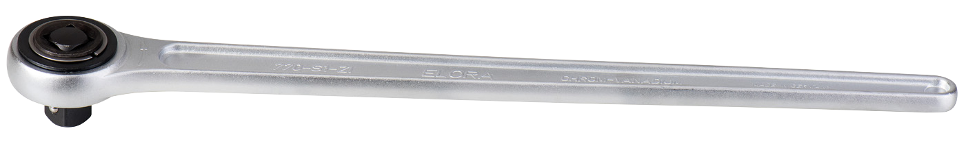 Elora Durchsteckknarre 3/4" mit geschmiedetem Rad und verchromter Oberfläche, Modell 770-S1ZI