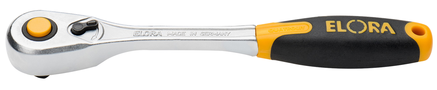 Elora Hebelumschaltknarre 3/8", feinverzahnt, kleiner Kopf, Sicherheitsverriegelung, matt verchromt, Modell 870-1D