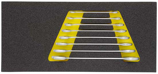 ELORA Doppel-Maulschlüsselsatz 8-teilig – Modell OMS-15, passend für Werkzeugwagen
