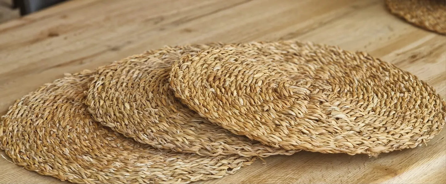 6er Platzset Seegras Tischdeko Korbuntersetzer Untersetzer Platzdeckchen 40 cm