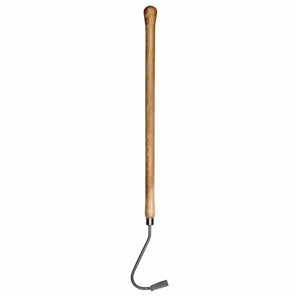 Sneeboer Jäter 4 cm aus rostfreiem Edelstahl mit Eschenholzstiel, ideal für Hochbeete