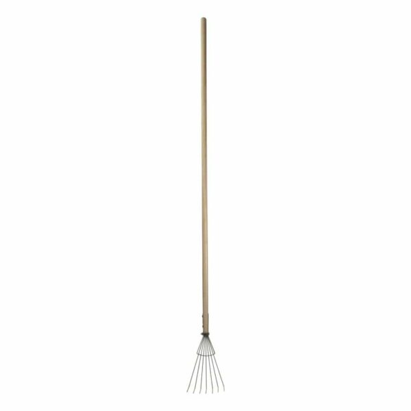 Sneeboer Laub-Harke 7 Zinken mit 15 cm Edelstahlklinge und 137 cm Eschenholzgriff, Gesamtlänge 158 cm