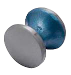 Elora Handamboss in Diaboloform, geschmiedet, blau lackiert, geschliffene Arbeitsflächen, Modell 1635
