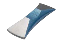 Elora Handfaust in leichter Beilform, geschmiedet, blau lackiert, geschliffene oder karierte Arbeitsflächen, Modell 1637

