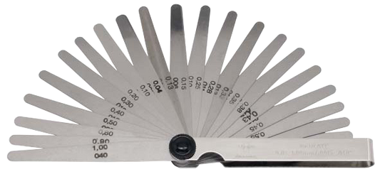 ELORA Fühlerblattlehre 25-teilig, mm und Zoll – Modell 188MZ-25, 0,04-1,00 mm & 0,0015-0,0400 Zoll