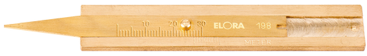 ELORA Reifenprofil-Tiefenmesser 198 – Präzises Messen der Reifenprofiltiefe bis 30 mm, aus Hartmessing