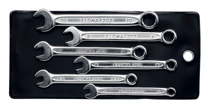 Elora Ringmaulschlüssel-Satz, extra kurz, 4-teilig, Größen 6-0 BA, Modell 202S 4BA
