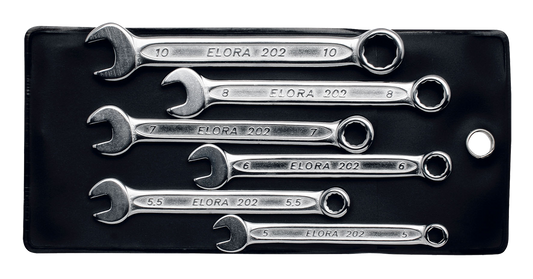 Elora Ringmaulschlüssel-Satz, extra kurz, 4-teilig, Größen 6-0 BA, Modell 202S 4BA

