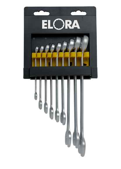 Elora Ringmaulschlüssel-Satz, 9-teilig, Größen 8-22 mm, abgebogene kurze Ausführung, Modell 203KH-9
