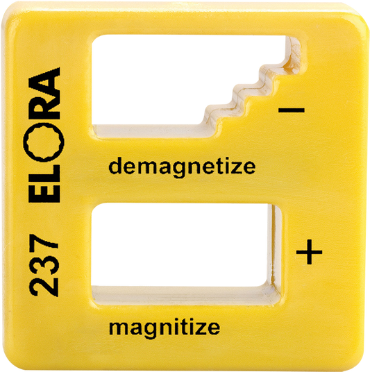 Elora Magnetisierer-Entmagnetisierer, gelbes Gehäuse, schlagfest, zwei C8-Industriemagnete, Modell 237
