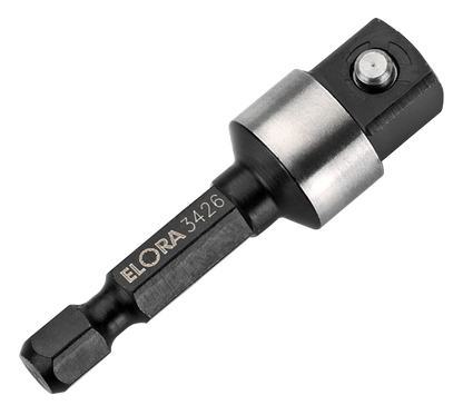 Elora Kraftschrauber-Adapter 3/8", Außensechskant, Stiftsicherung, Sonderstahl, Modell 3426
