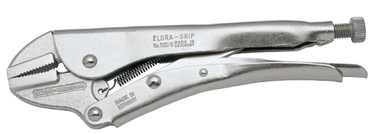 ELORA Gripzange 500G-250 – Gerade Backen, Spannweite 40 mm, mit Schnelllösehebel