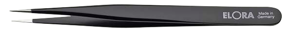 Elora Elektronikpinzette ESD, blendfrei schwarz, extrem feine gerade Spitzen, Modell 5160-STE
