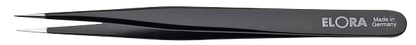 Elora Elektronikpinzette ESD, blendfrei schwarz, extrem feine gerade Spitzen, Modell 5160-STE
