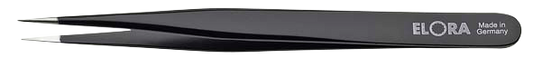 Elora Elektronikpinzette ESD, blendfrei schwarz, extrem feine gerade Spitzen, Modell 5160-STE
