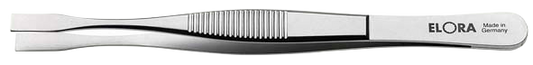 Elora Elektronik Greifpinzette, rostfrei, blendfrei mattiert, mit geriffelten Griffflächen, Modell 5220-ST

