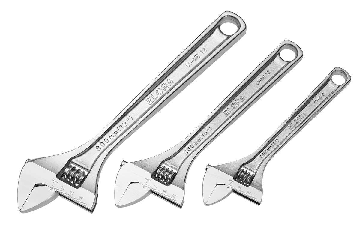 Elora Rollgabelschlüssel-Satz "Economy", 3-teilig, präzise mm-Skala, Modell 61MB S3
