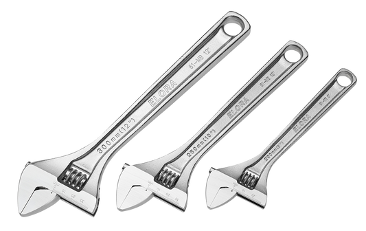 Elora Rollgabelschlüssel-Satz "Economy", 3-teilig, präzise mm-Skala, Modell 61MB S3
