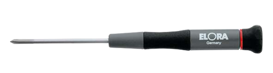 Elora Elektronik Schraubendreher Kreuzschlitz, 2-Komponentengriff, mattverchromte Klinge, Modell 610-PH 1
