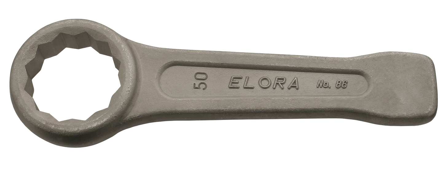 Elora schwerer Schlagringschlüssel, ELORA-86-27 mm / 1.1/16" AF, gesenkgeschmiedet, Chrom-Vanadium oder Vergütungsstahl, DIN 7444
