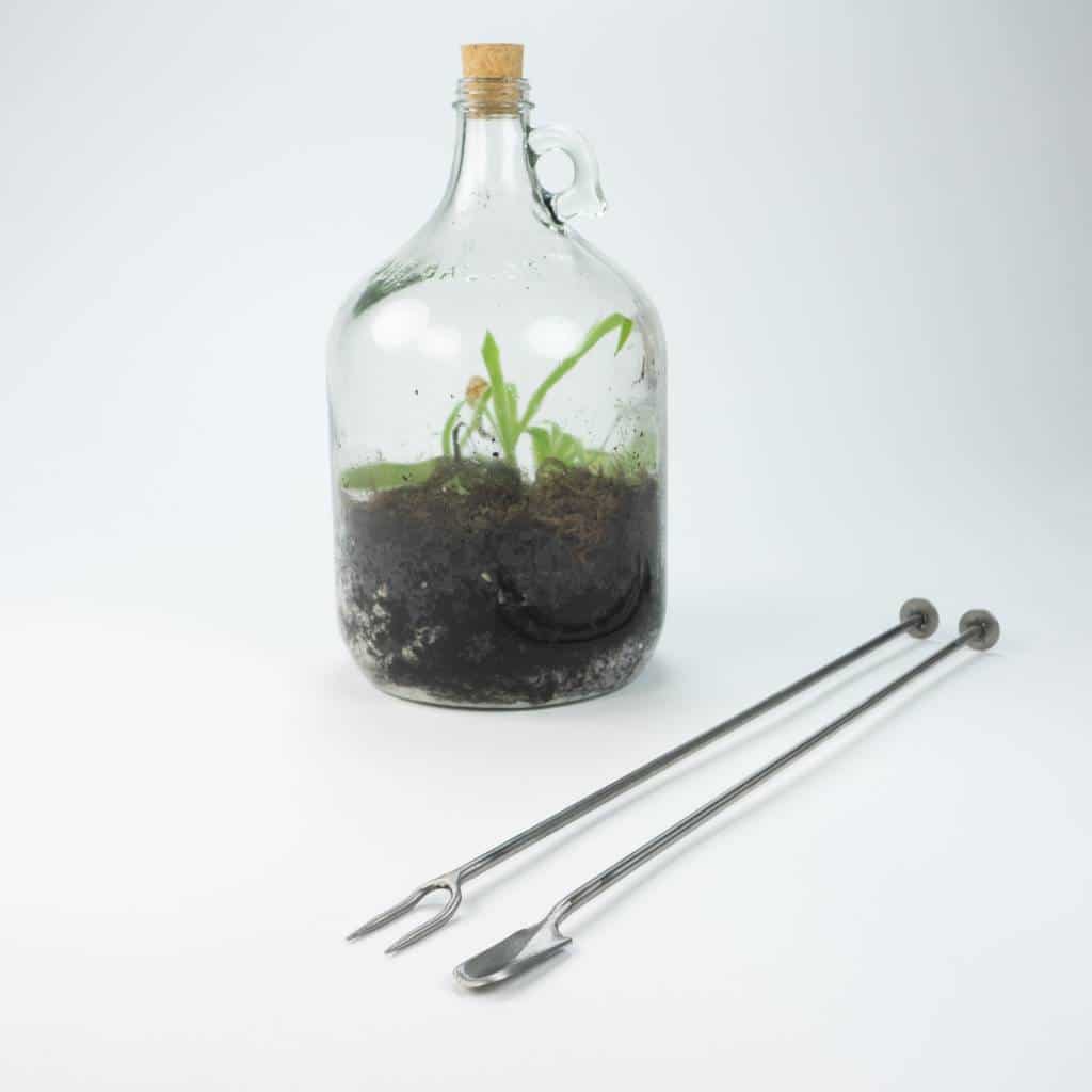 Sneeboer Terrarium-Gabel mit Stampfer – Präzisionswerkzeug für Flaschengärten