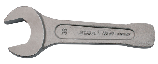 Elora schwerer Schlagmaulschlüssel, ELORA-87-38 mm / 1.1/2" AF, zöllig, gesenkgeschmiedet, Chrom-Vanadium, DIN 133
