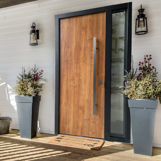 Sicherheitstür – extra Breit Holzdesign mit Fenster