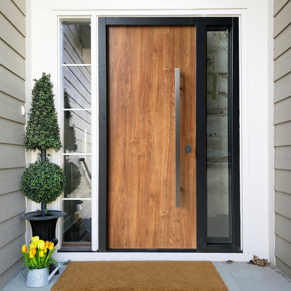 Sicherheitstür – extra Breit Holzdesign mit Fenster