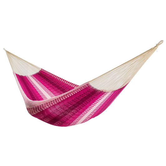 Netzhängematte MAYA plum pink – feines Netz in Pink-Rosa aus Bio-Baumwolle

