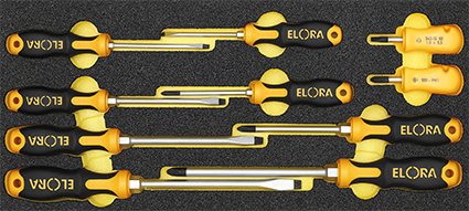 Elora QUATROLIT® 2K-Schraubendreher-Satz, 10-teilig, ergonomische Griffe, Modell OMS-6
