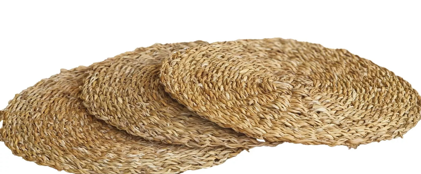 6er Platzset Seegras Tischdeko Korbuntersetzer Untersetzer Platzdeckchen 40 cm