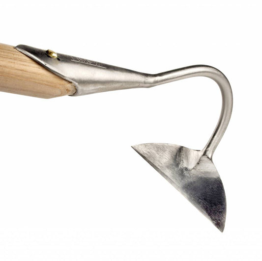 Sneeboer Halbmond-Hacke mit 14 cm Edelstahlklinge und 155 cm Eschenholzgriff, Gesamtlänge 168 cm
