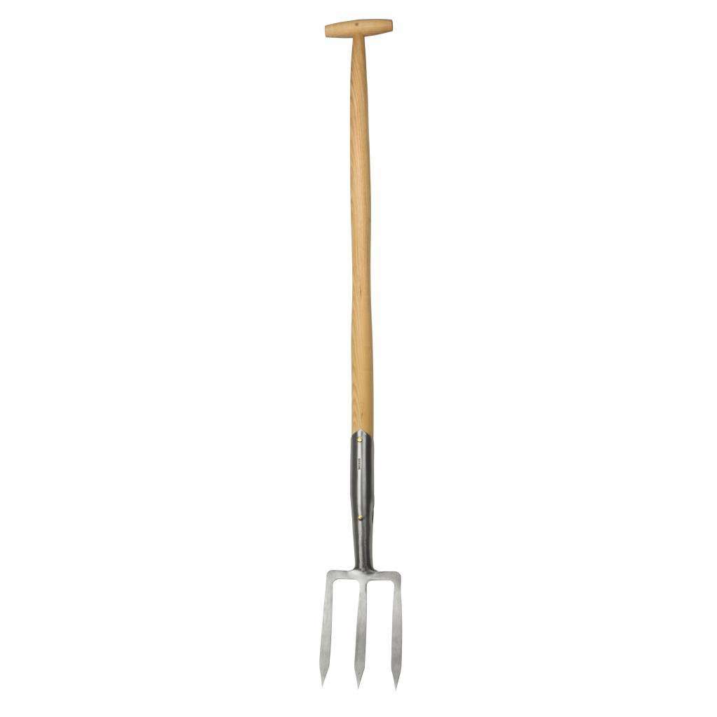 Sneeboer Damenforke 3Z Luxe mit 3 Zinken, 12 cm Edelstahlklinge und 90 cm Eschenholzgriff, Gesamtlänge 112 cm
