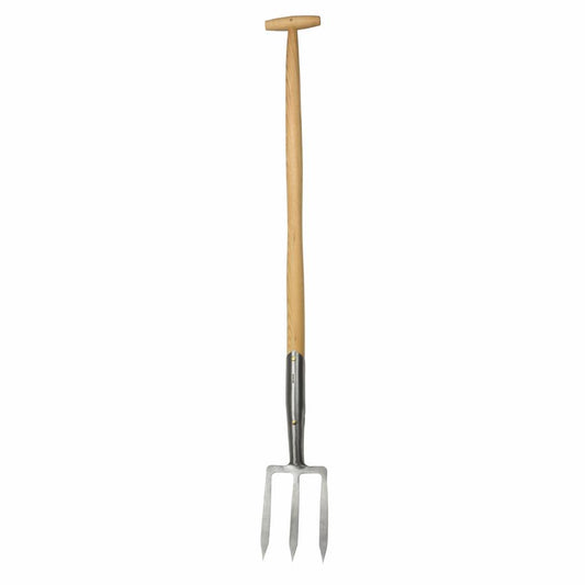 Sneeboer Damenforke 3Z Luxe mit 3 Zinken, 12 cm Edelstahlklinge und 90 cm Eschenholzgriff, Gesamtlänge 112 cm
