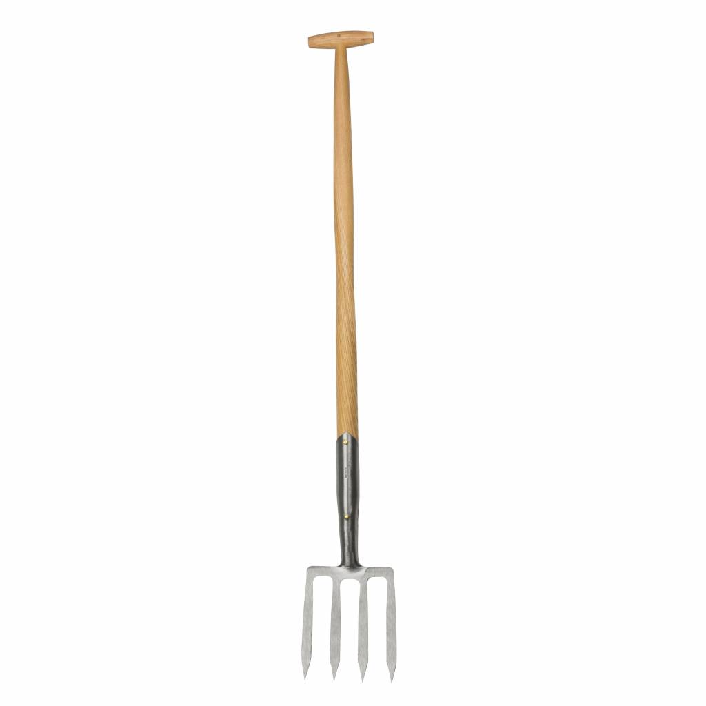 Sneeboer Damenforke 4Z Luxe mit 4 Zinken, 15,50 cm Edelstahlklinge und 90 cm Eschenholzgriff, Gesamtlänge 112 cm
