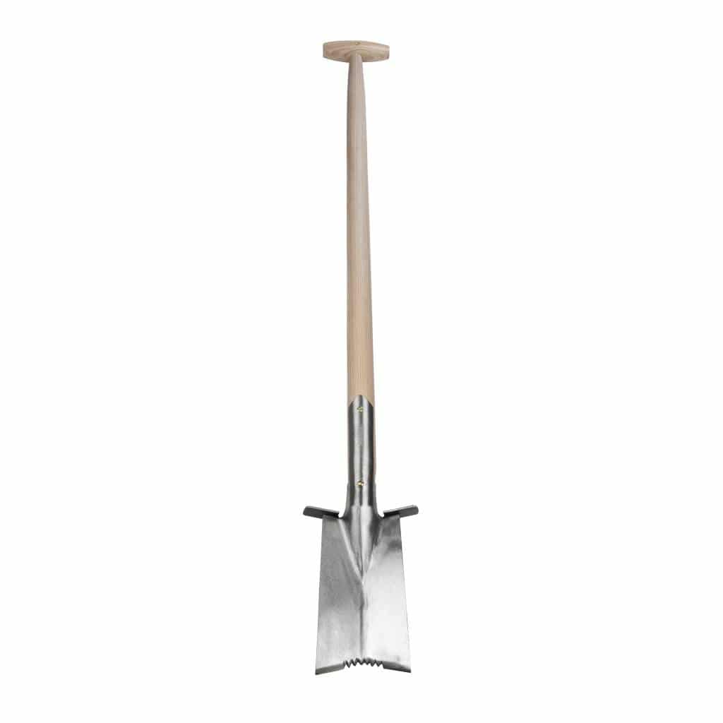 Sneeboer Gezahnter Pflanzspaten mit 11 cm Edelstahlklinge und 90 cm Eschenholzgriff, Gesamtlänge 110 cm
