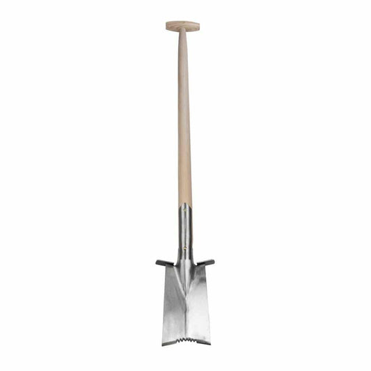 Sneeboer Gezahnter Pflanzspaten mit 11 cm Edelstahlklinge und 90 cm Eschenholzgriff, Gesamtlänge 110 cm

