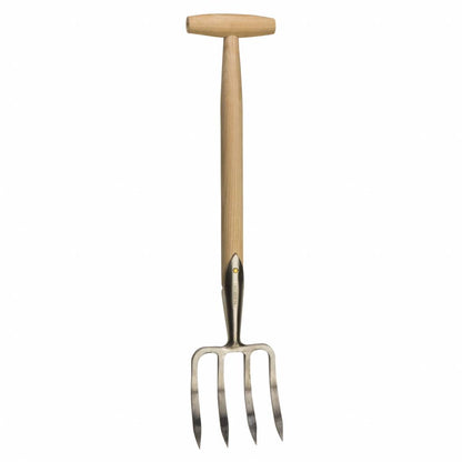 Sneeboer Gierschforke mit 12 cm Edelstahlklinge und 37 cm Eschenholzgriff, Gesamtlänge 51 cm
