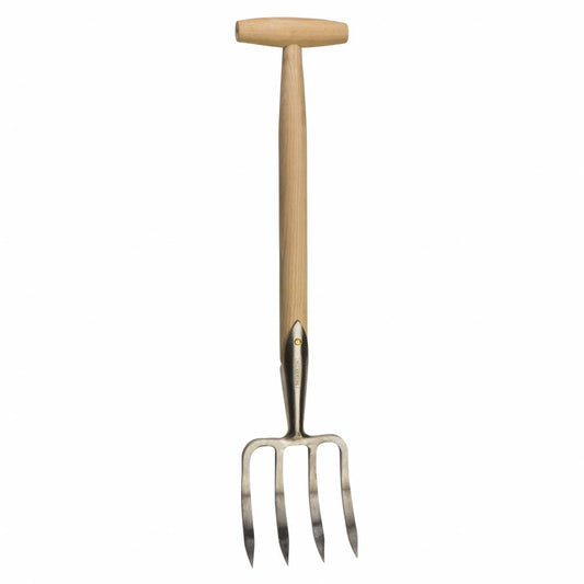 Sneeboer Gierschforke mit 12 cm Edelstahlklinge und 37 cm Eschenholzgriff, Gesamtlänge 51 cm
