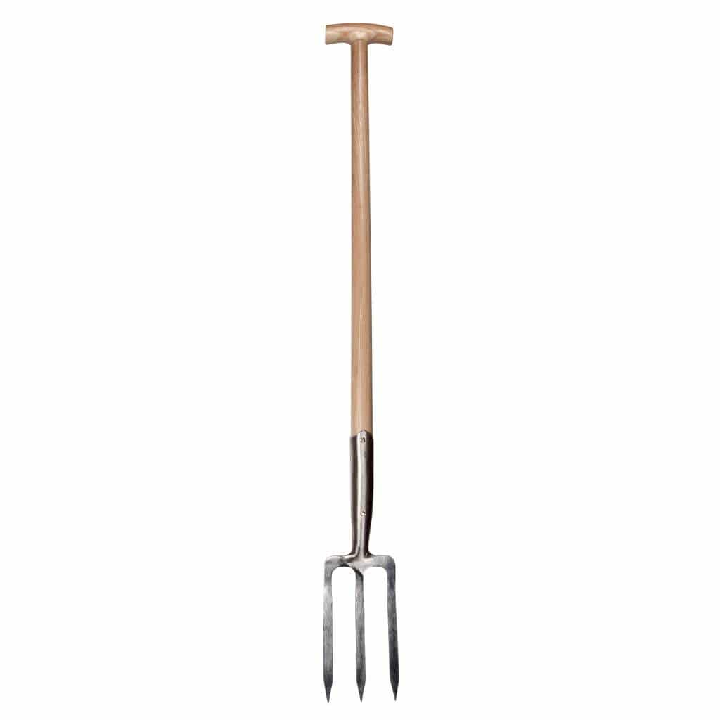 Sneeboer Grabeforke 3Z mit 3 Zinken, 13 cm Edelstahlklinge und 90 cm Eschenholzgriff, Gesamtlänge 118 cm
